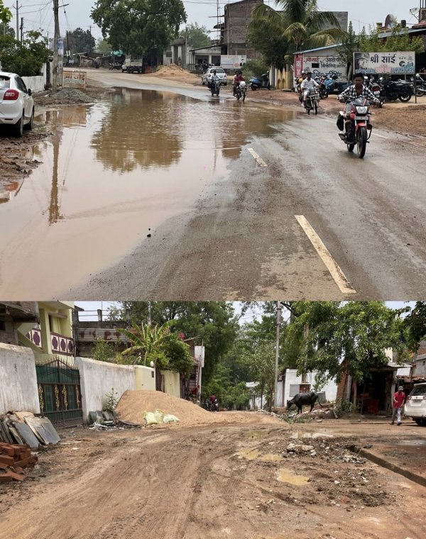 भ्रष्टाचार : बारिश ने खोली पालिका के घटिया निर्माण की पोल