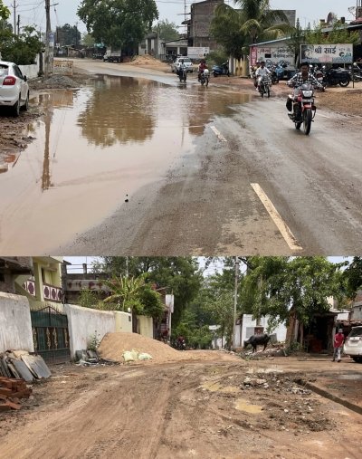 भ्रष्टाचार : बारिश ने खोली पालिका के घटिया निर्माण की पोल