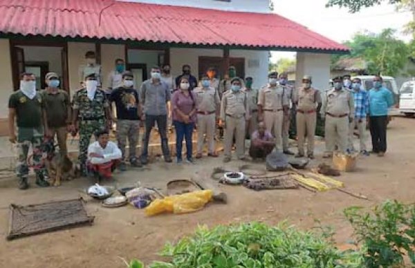 छत्तीसगढ़ के जंगल में चीतल का शिकार कर पकाने जा रहे थे मांस, शिकारी गिरफ्तार